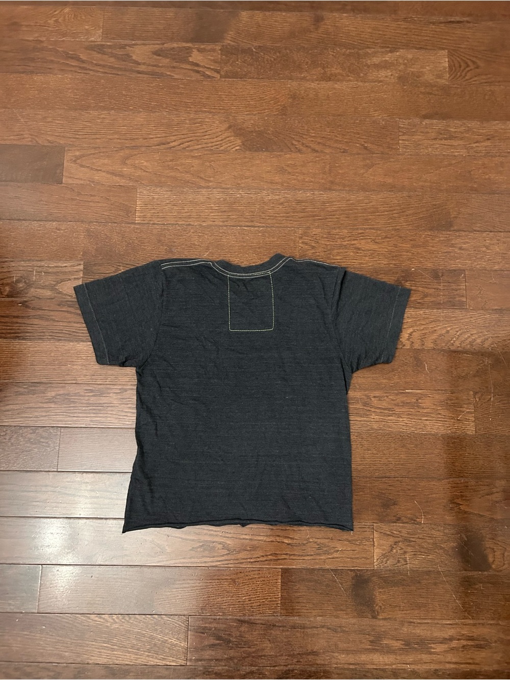 Aviator Nation Charcoal Tee with Red-Orange-Yellow Stripe and Blue AV Logo - Picture 4 of 4